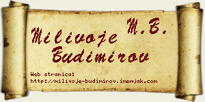 Milivoje Budimirov vizit kartica